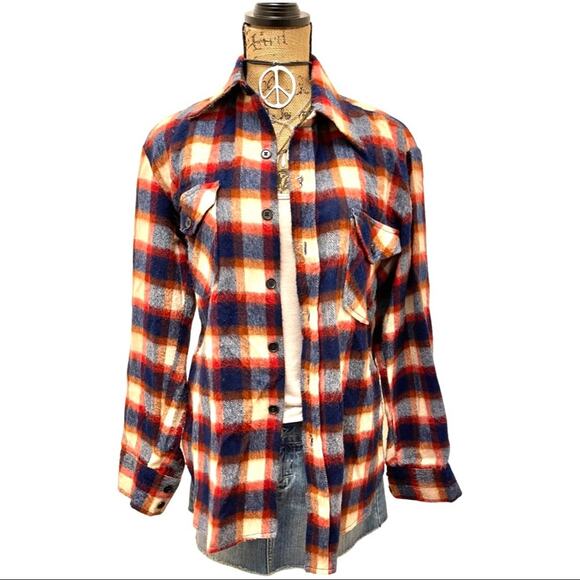 VINTAGE LIM'S SHIRTS flannel button down shirt UNISEX SIZE LARGE (read descrip) - Picture 8 of 8